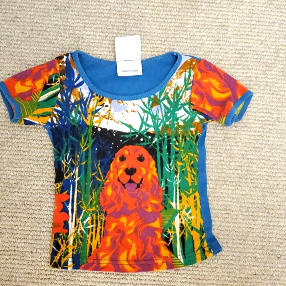 NWOT Colorful unique dog shirt